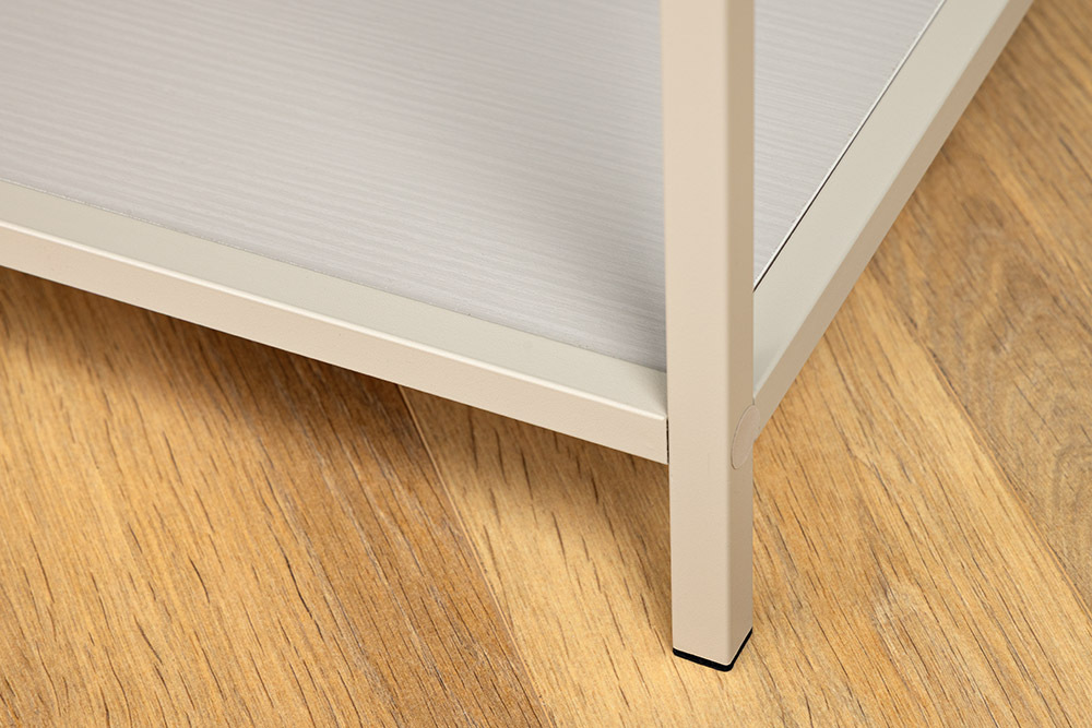 Modernes Bücherregal SLIM LINE 185cm champagner beige Metall mit Schubladen