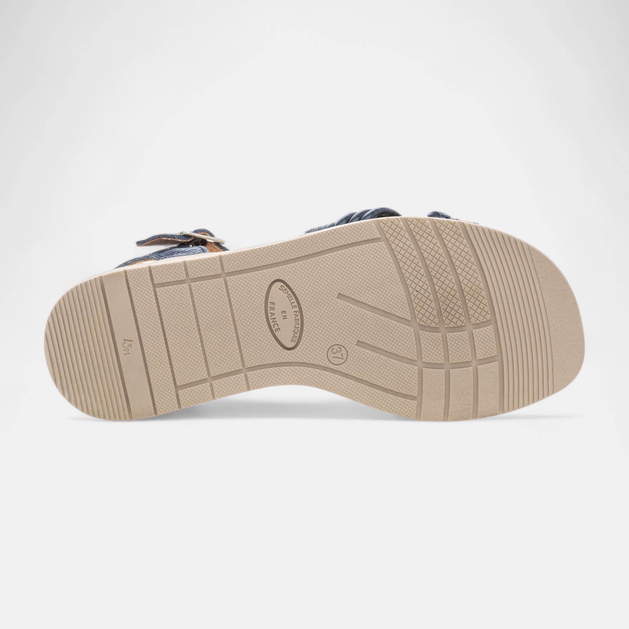 Sandales Femme en cuir bleu marine