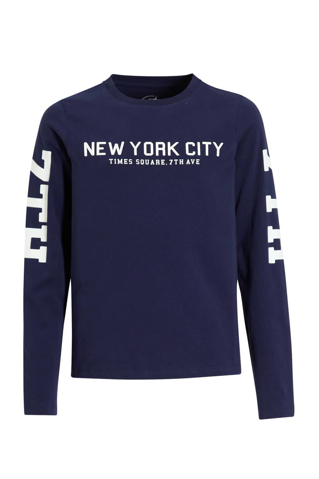 anytime longsleeve met printopdruk donkerblauw