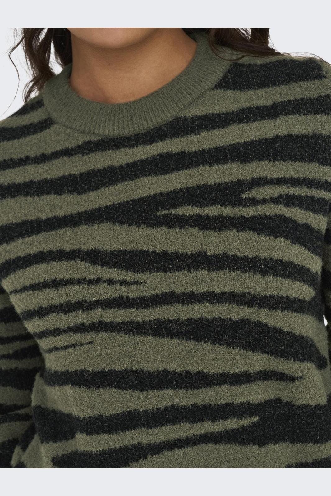 JDY JDYlorraine Animal L/S Pullover Knt 4285265 kalamata black zebra stripes