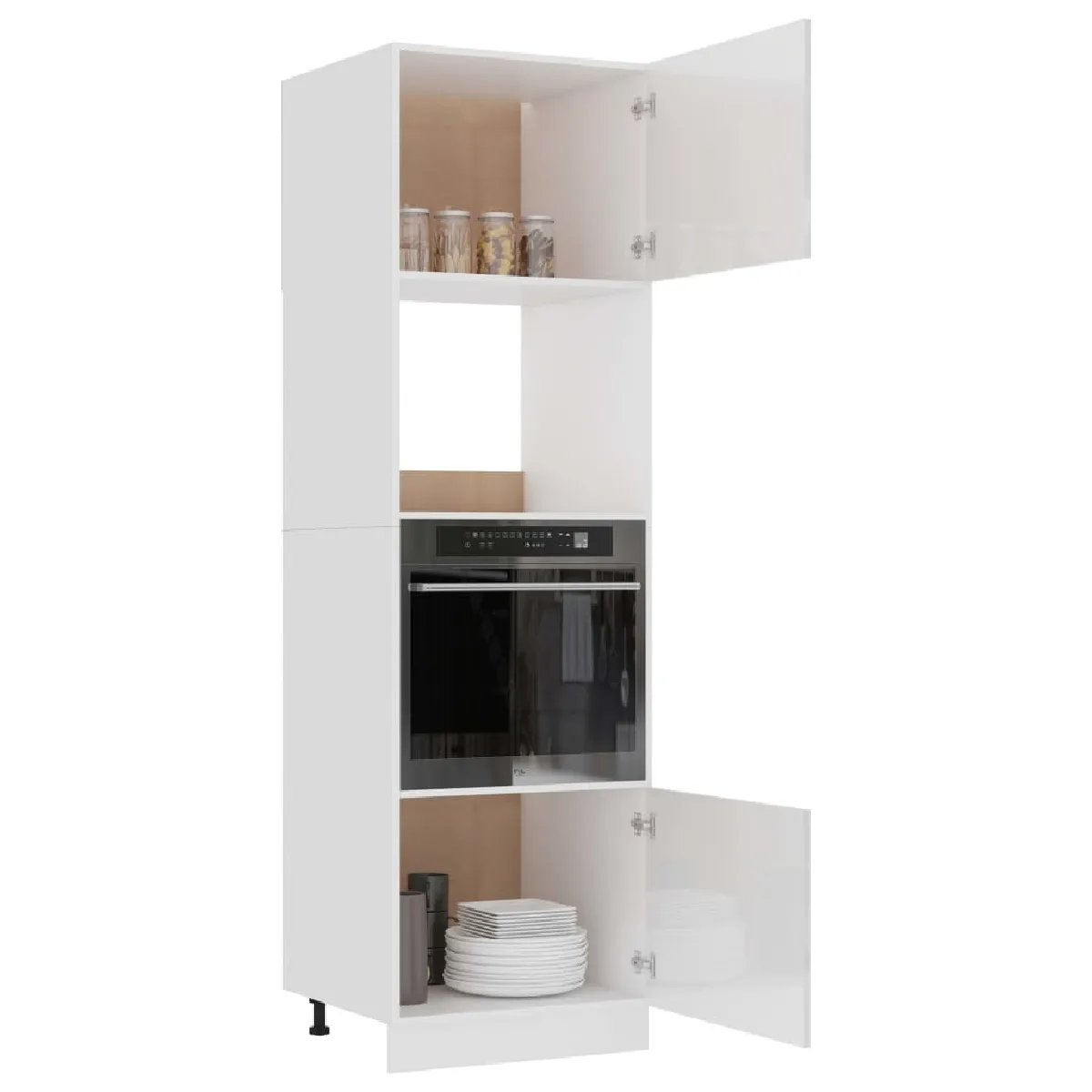 vidaXL Armoire à micro-ondes - Blanc brillant