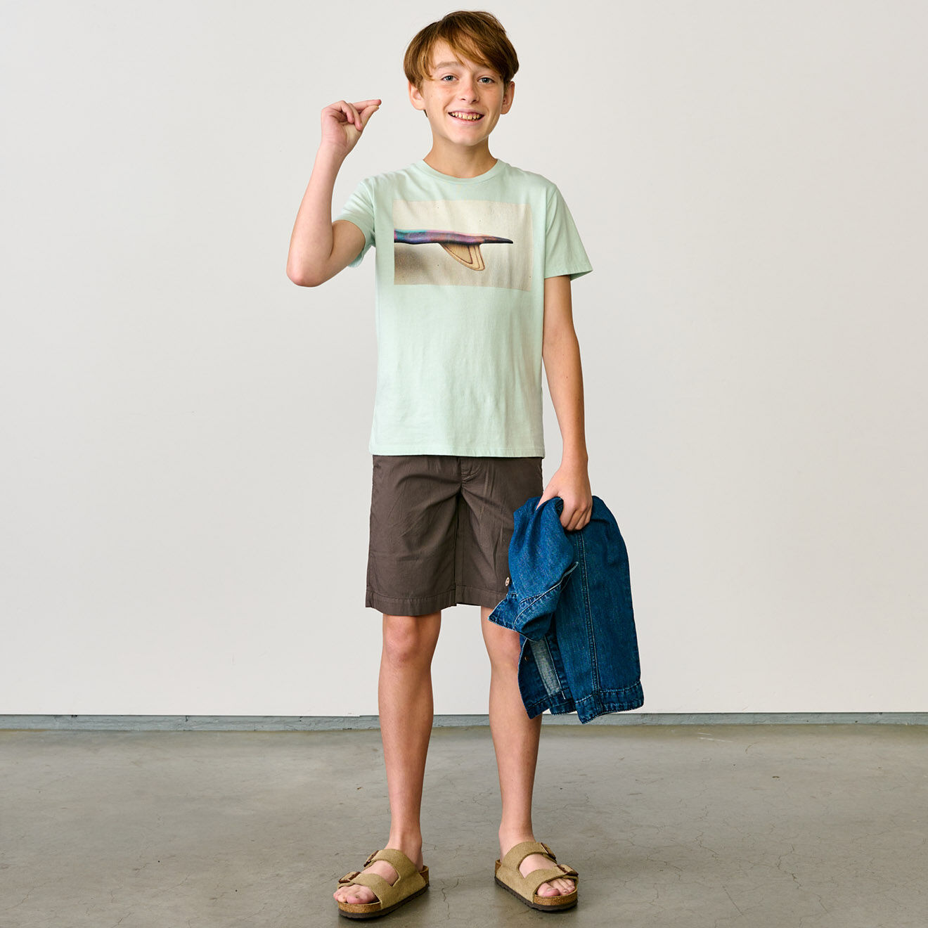 Bellerose T-Shirt 100% Coton organique Kenny imprimé vert pastel