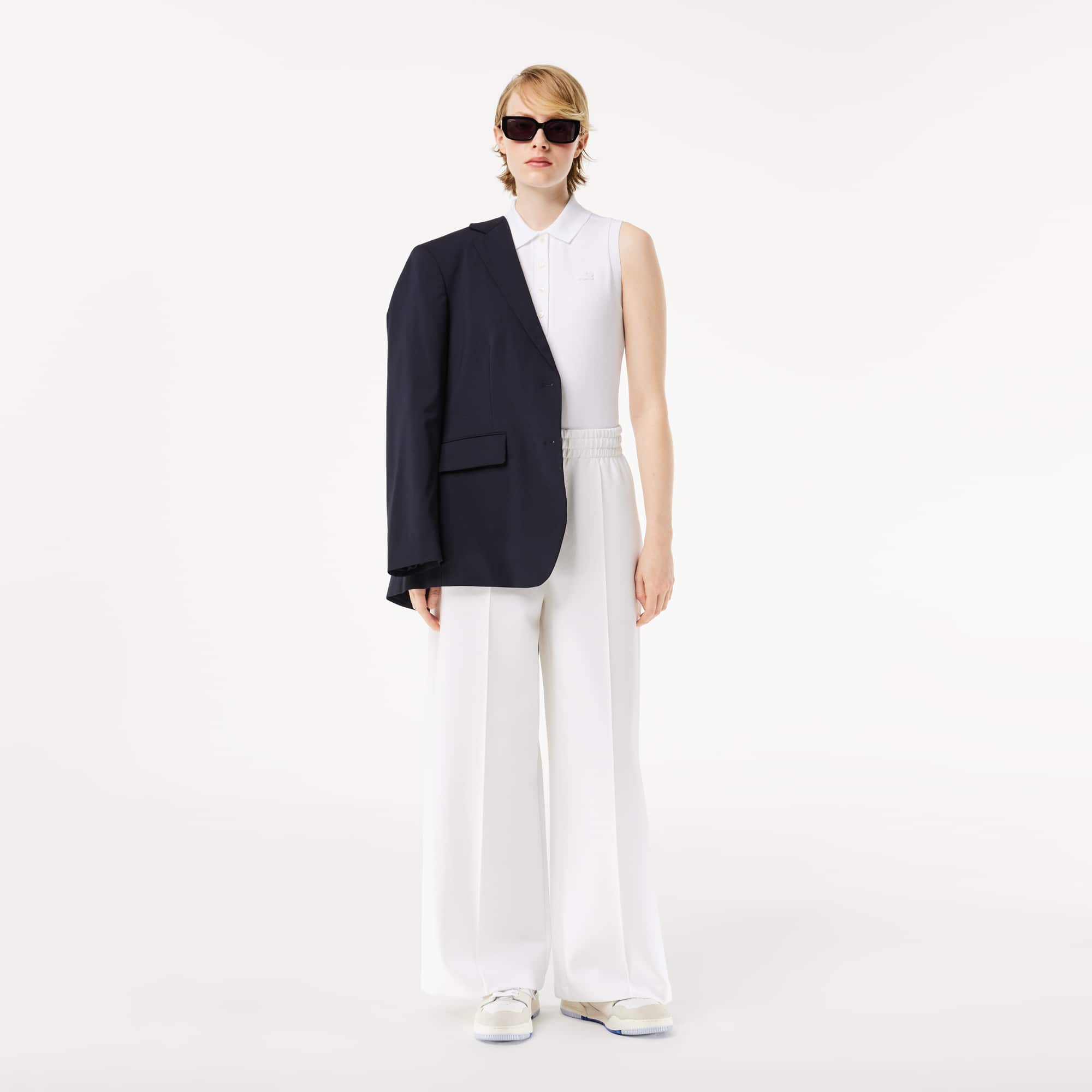 Polo L.12.D slim fit sans manches Manches Courtes - Blanc - Lacoste - Femme