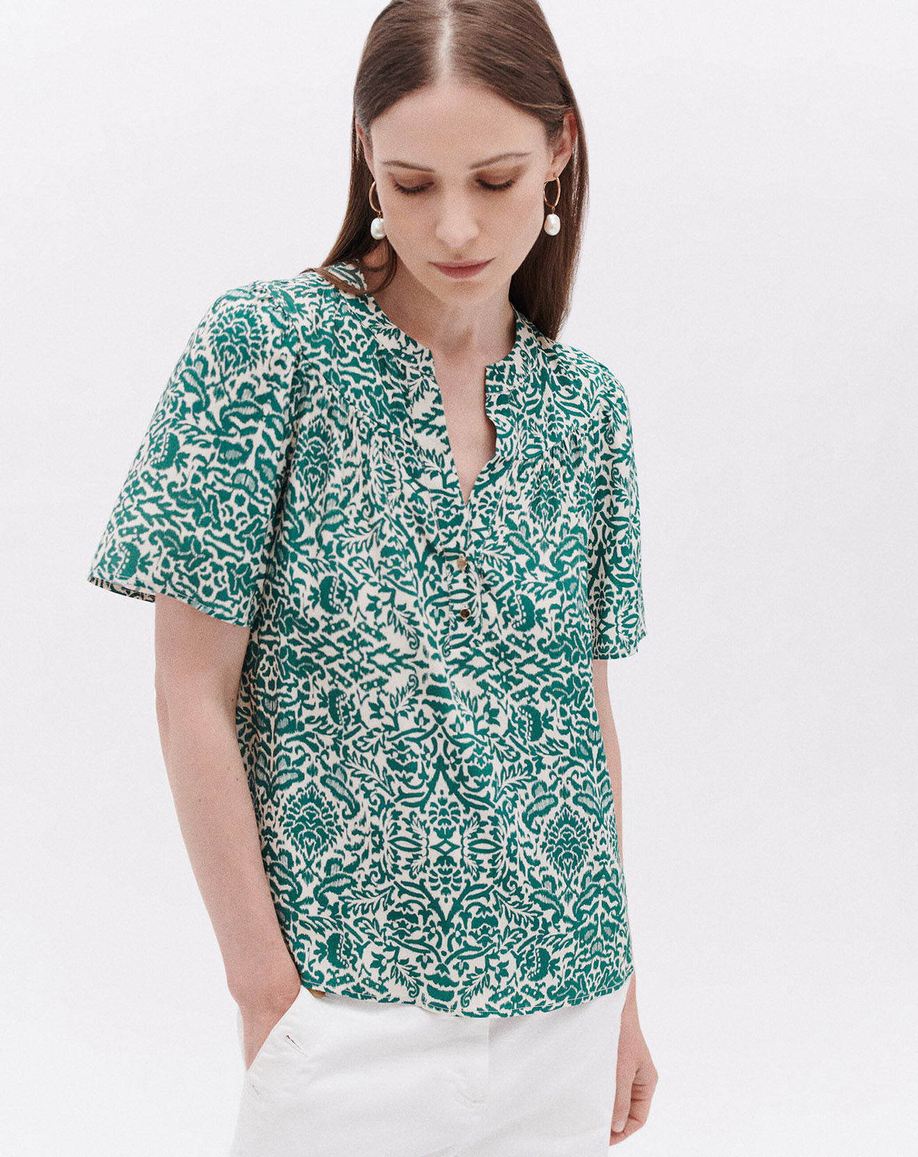 Caroll Blouse Cléa turquoise