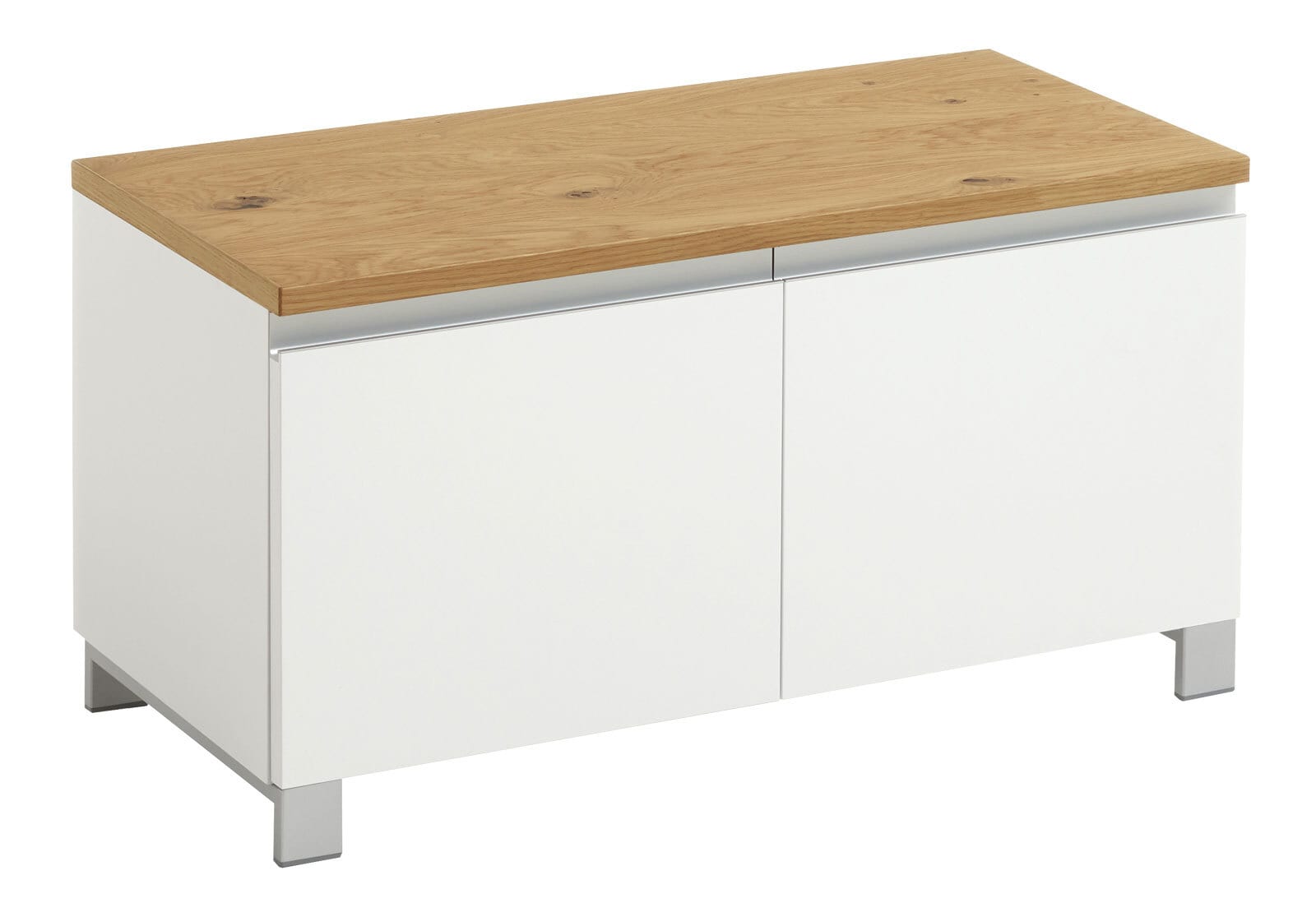 VOSS Garderobenbank SALEA 84 x 45 cm Lack weiß/Balkeneiche