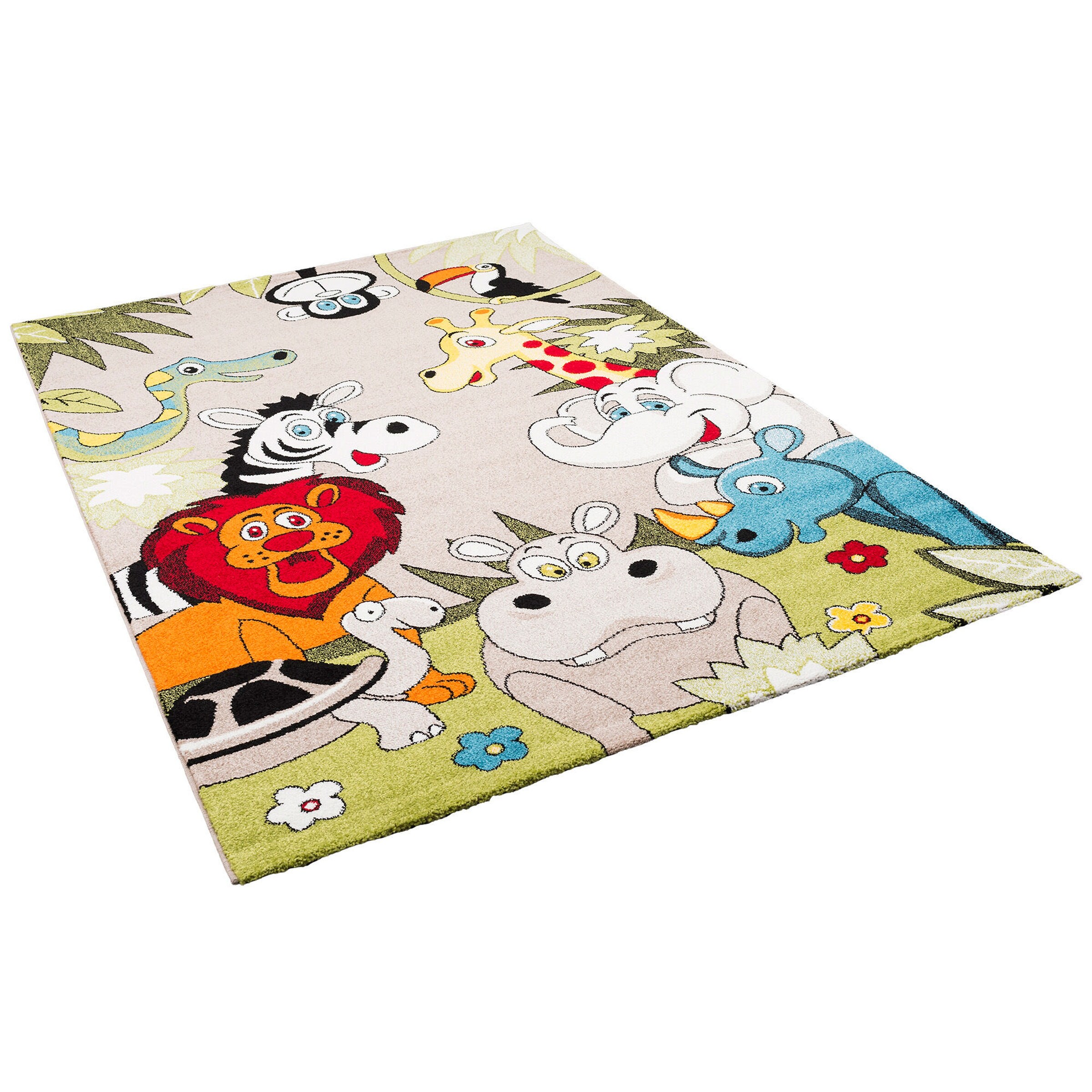 Pergamon Kinder Teppich Faro Safari Bunt Tiere Bunt