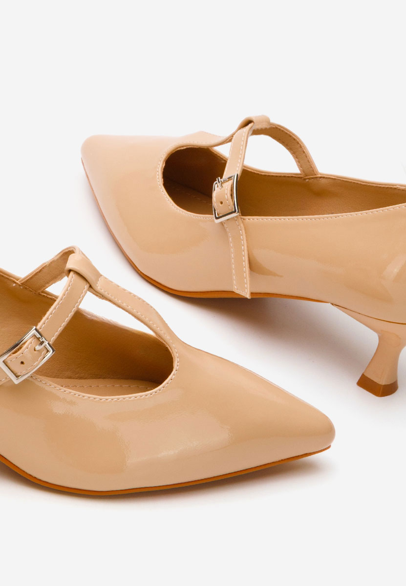 Chaussures à talon fin beige Caty