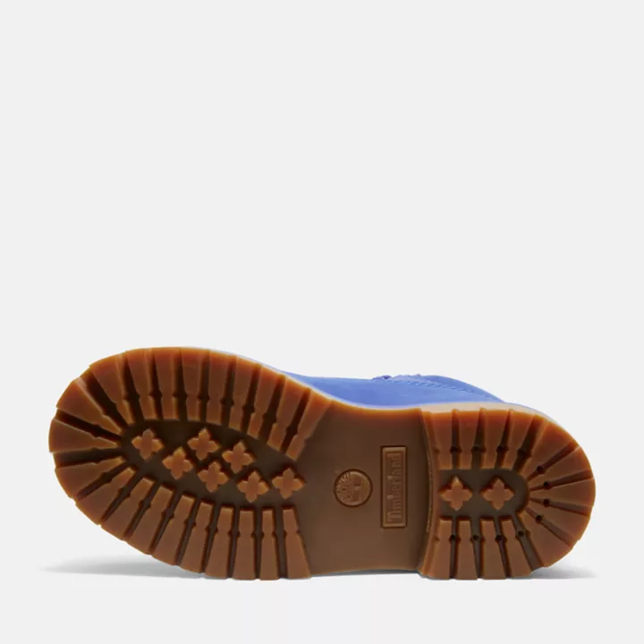 Bota Timberland Premium de 6 polegadas impermeável, edição 50, para jovens, na cor azul.