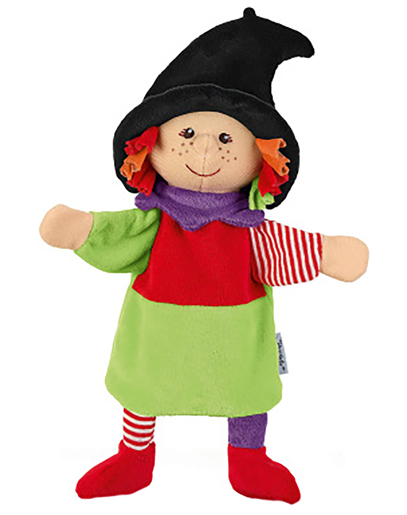 Kinder-Handpuppe HEXE (29cm) in bunt
