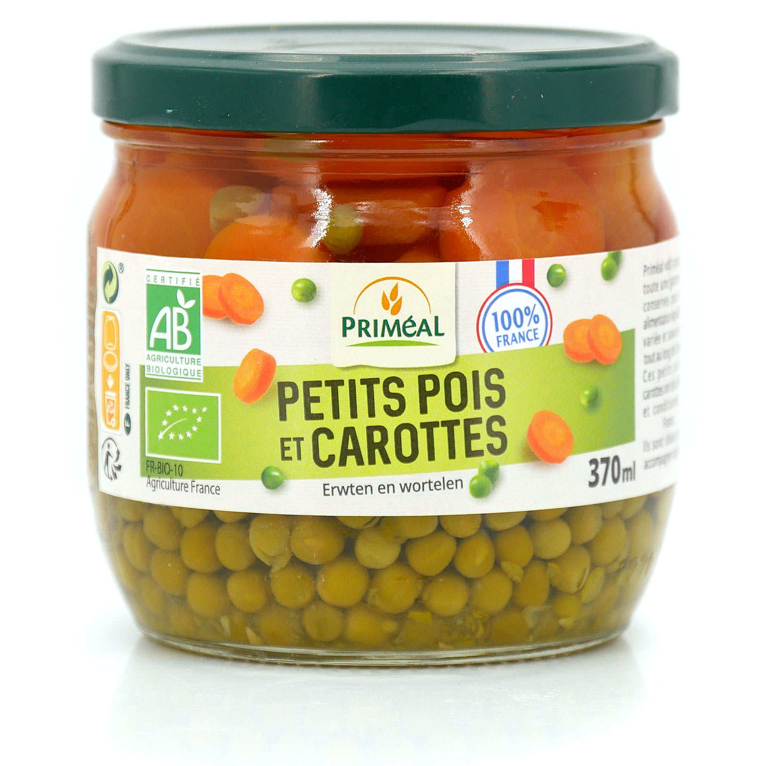 Petits pois & carottes en rondelles bio de France