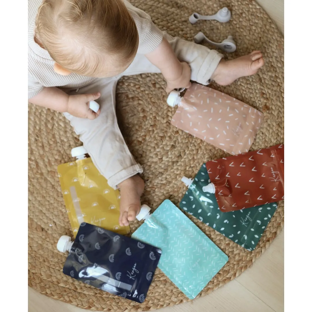 Kangoo et cie Pochettes à compote réutilisables Boho 6x (4oz)