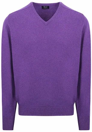 William Lockie V-Hals Lamswol Paars 7092DF-203 Heliotrope kopen
