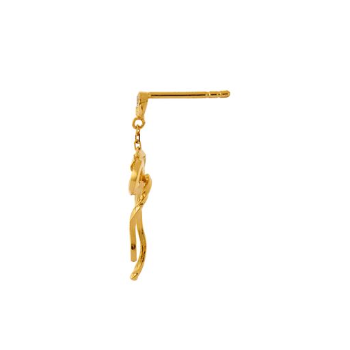 Stine A Dangling Flow Bow Ørering, Goldplated