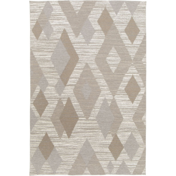 Tapis tissé en polyester recyclé et jute - jaï - marron - 160 x 230 cm