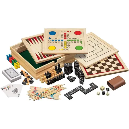 Philos Holz-Spielesammlung, klein, mit 10 Spielmöglichkeiten