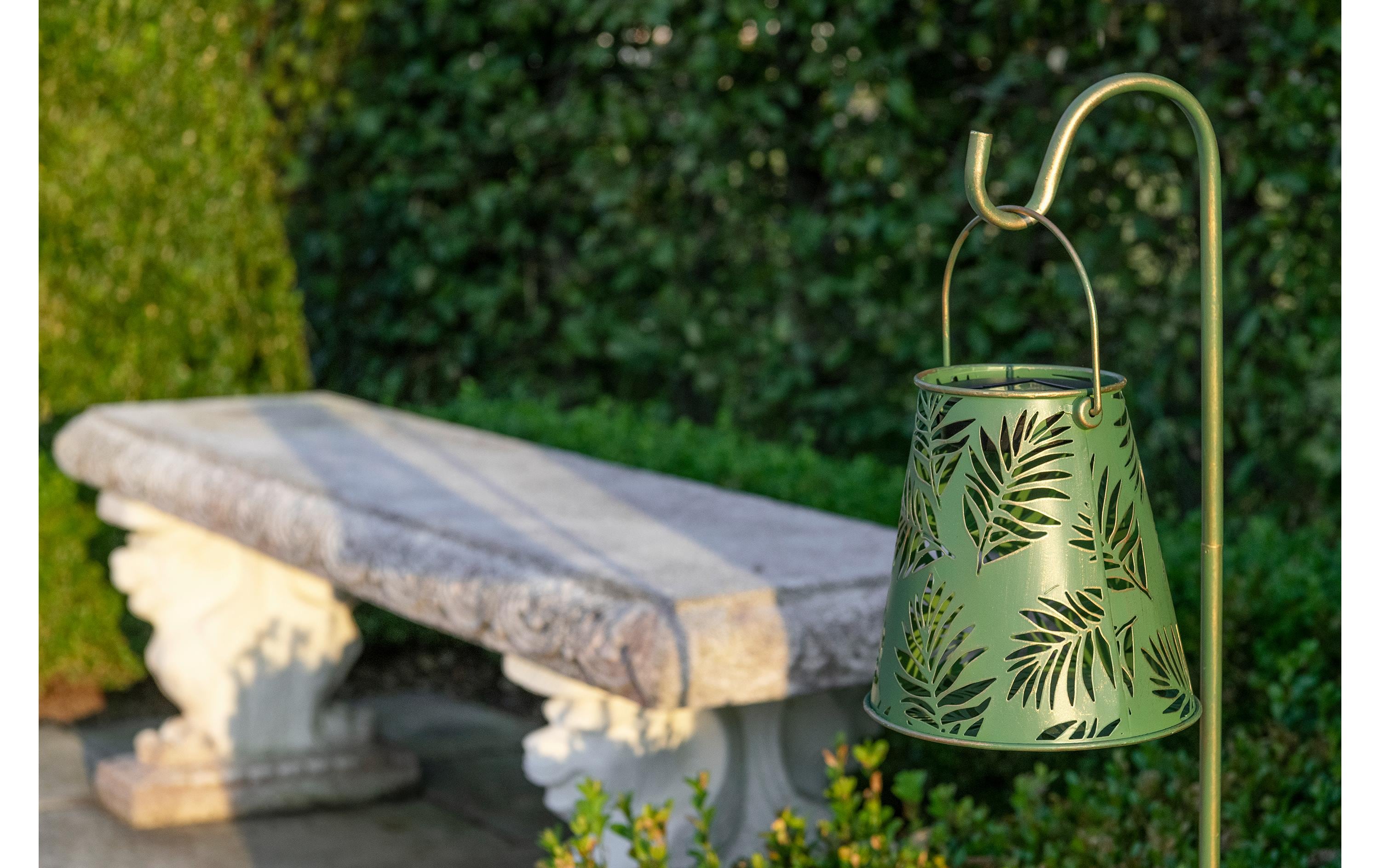 Laterne Solar Antic Bamboo, Ø 15 x 16 cm, GrünSolarleuchte zum Aufstellen oder Aufhängen