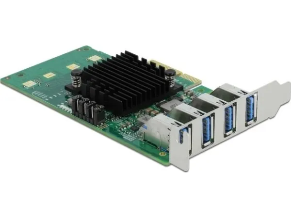 Delock PCI Express x4 Card to 4 x external USB 3.0 Quad Channel - USB-adapter - PCIe 2.0 x4 lavprofil - USB 3.0 x 4