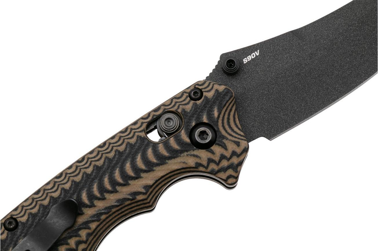 Benchmade Mini Bedlam 865BK-01 Black Cerakote CPM S90V, Black Coyote OD G10, zakmes