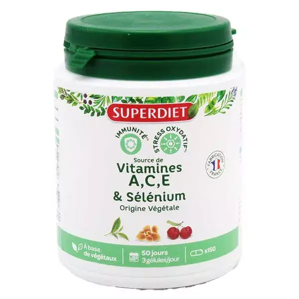 Superdiet Complexo de Selênio Vitaminas ACE 150 cápsulas