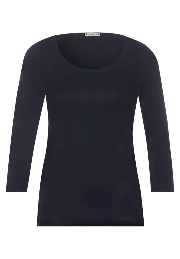 Shirt in Unifarbe - deep blue