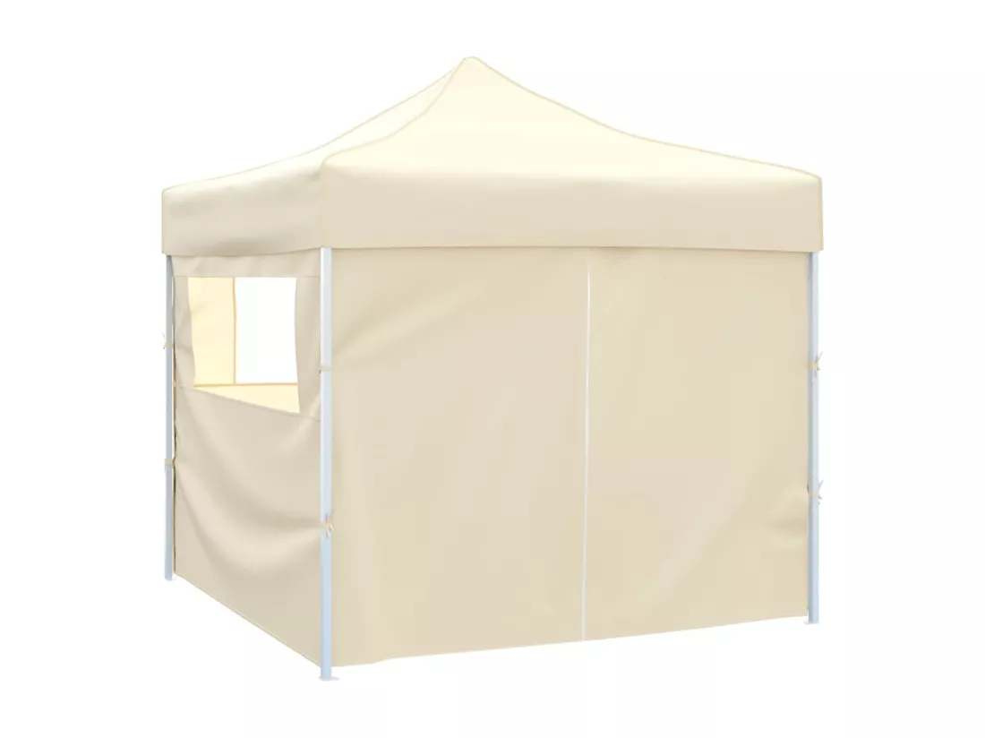 Tente pliable avec 4 parois Crème 3 x 3 m