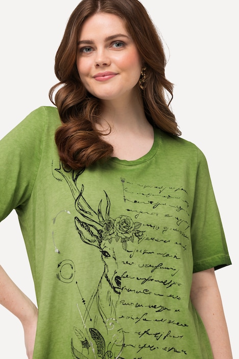 T-Shirt, Hirsch, Classic, Rundhals, Halbarm