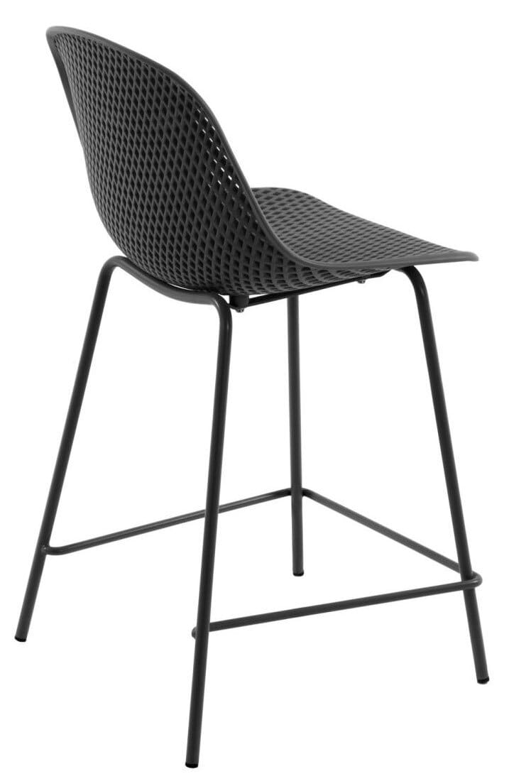 Kave Home Outdoor Barstuhl QUINBY 4er Set 65 cm schwarz