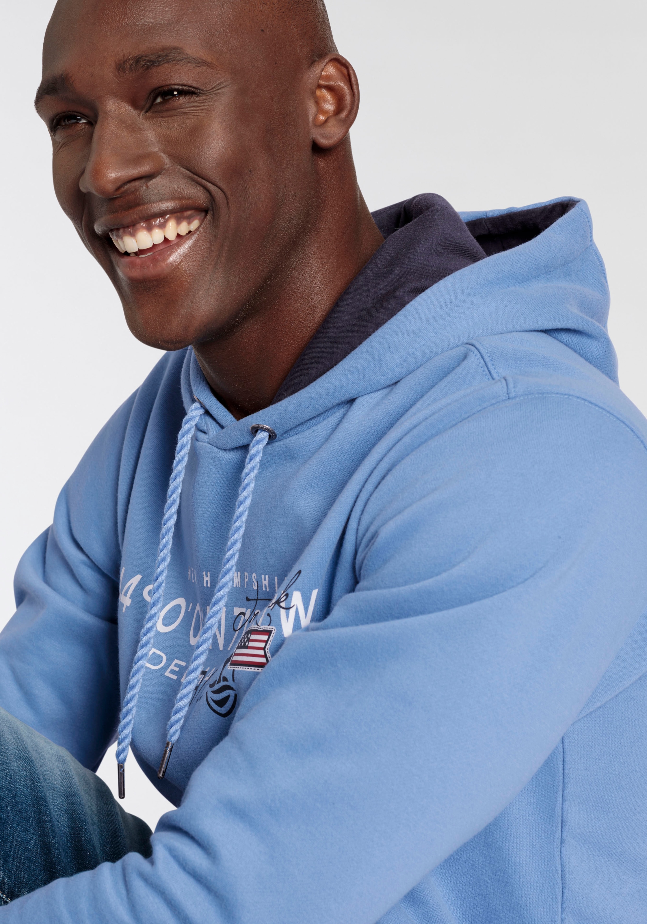 DELMAO Kapuzensweatshirt , Langarm,  lockere Passform,  mit Print,  mit Kapuze
