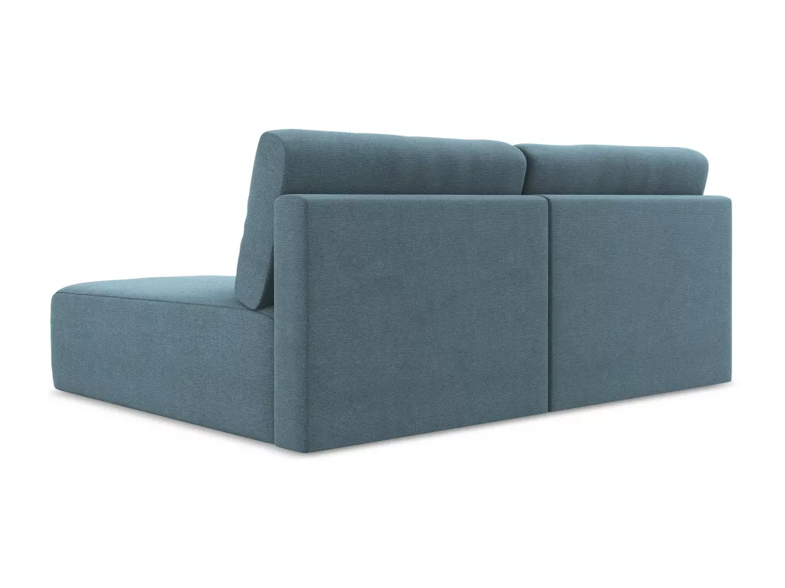 Canapé d’angle 3 places droit sans accoudoir convertible en Strukturstoff - bleu clair - KONA
