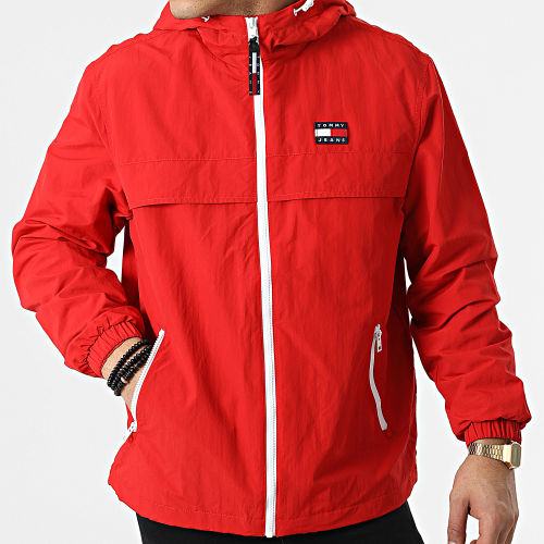 Veste Zippée Capuche Chicago Windbreaker 3340 Rouge