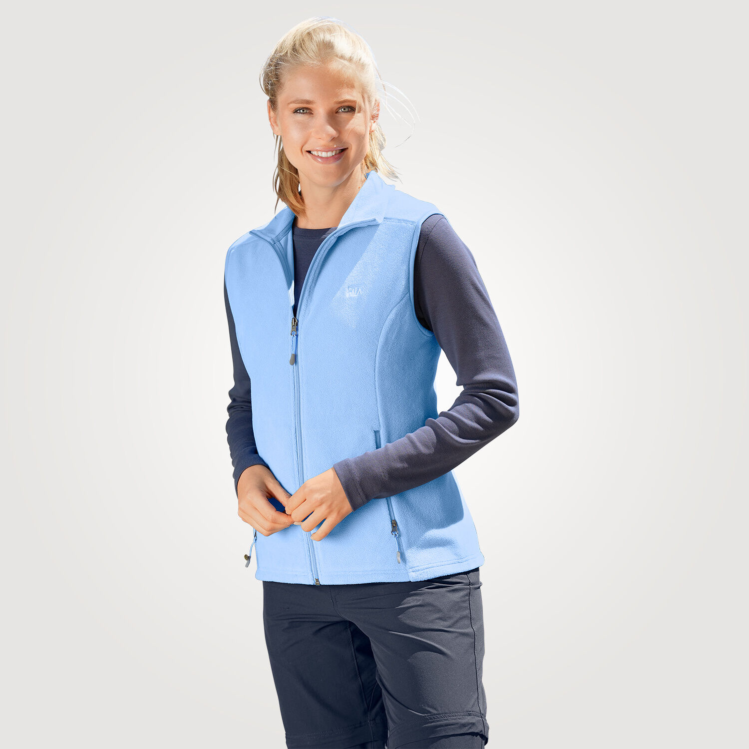 Fleece-Gilet Damen mit Stehkragen