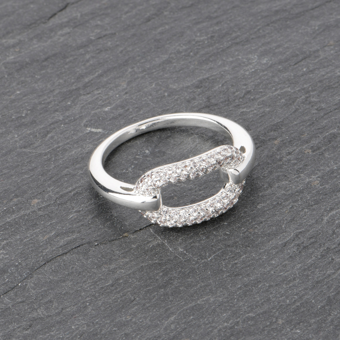 Damen Ring mit Schmucksteinchen silber