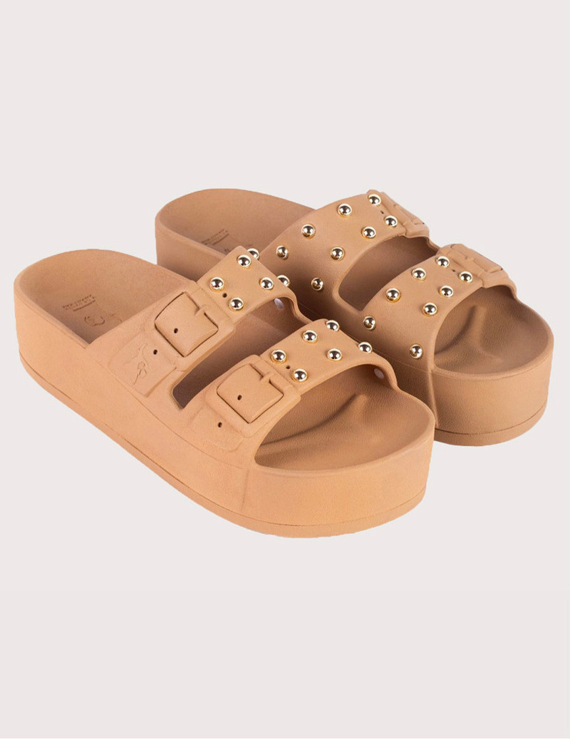CACATOES SANDALES COMPENSÉES FEMME SPIKES CAIPIRINHA  CAMEL