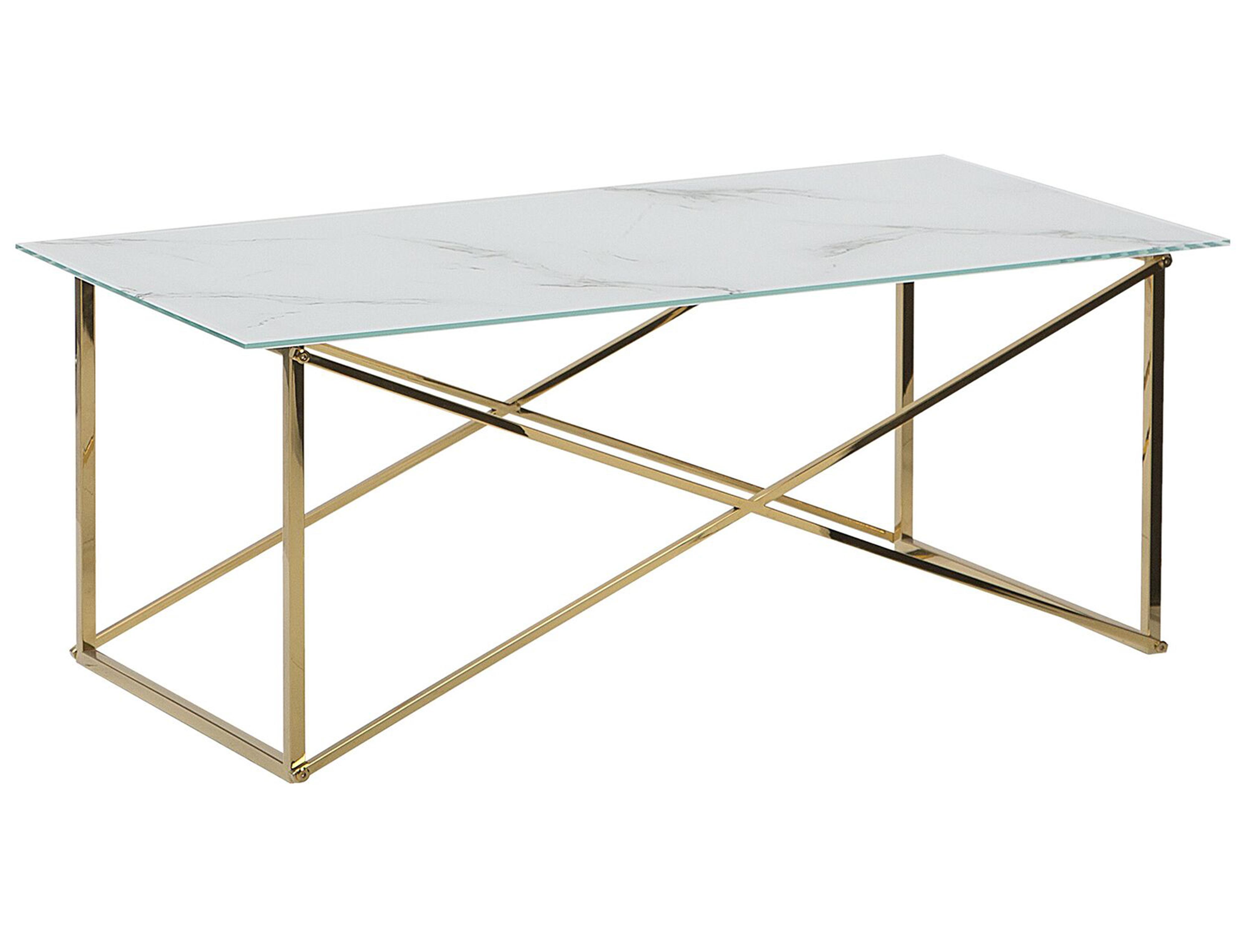 Salontafel EMPORIA Veiligheidsglas Marmer/goud