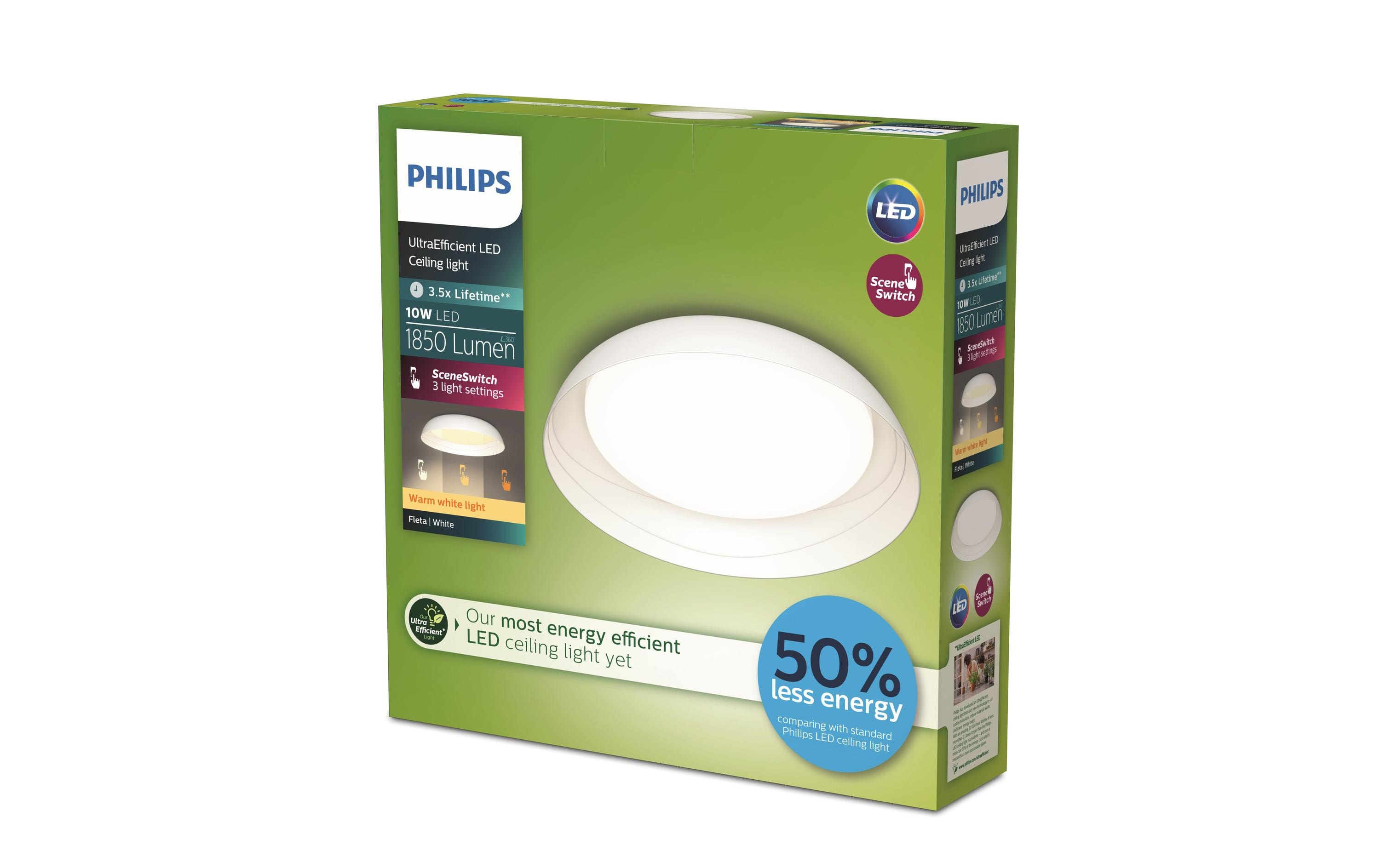 Deckenleuchte Fleta Ultra-Efficient 2700K, 1850 Lm, WeissDeckenleuchte dimmbar für individuelle Lichtstimmung