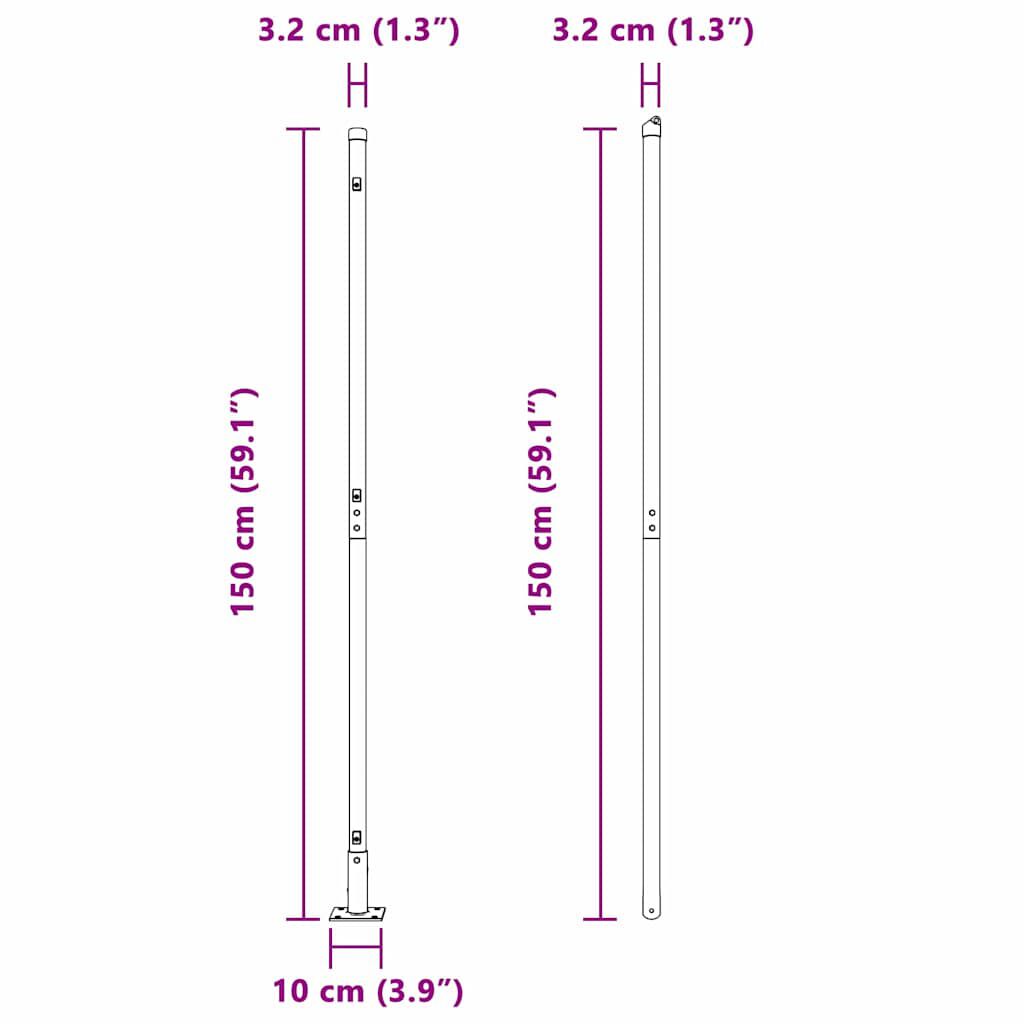 vidaXL Schuttingpalen 13 st Groen Ø32mm 150 cm
