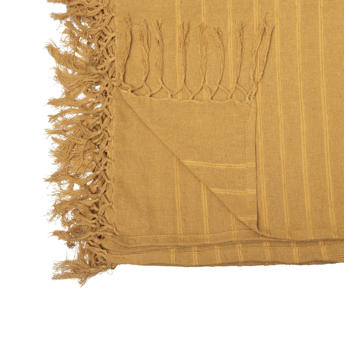 JETE DE LIT COTON OCRE 230X250CM