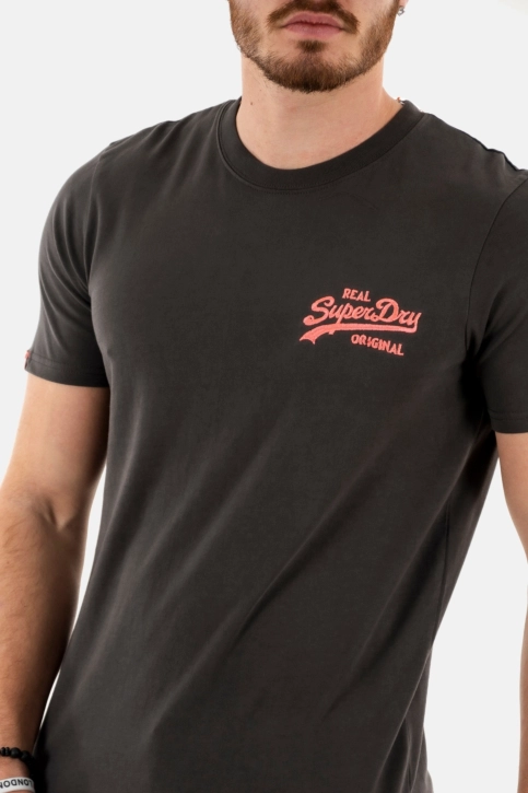 tee shirt superdry vintage vl neon dez carbon grey
