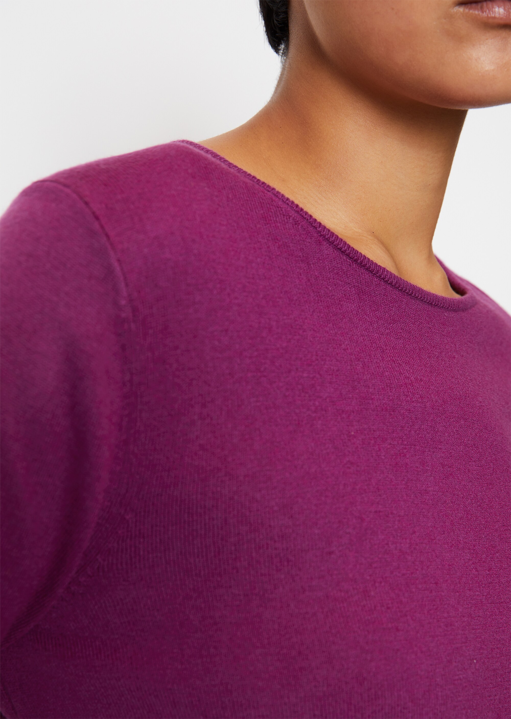 Feinstrick-Pullover regularaus softem Schurwolle-Mix