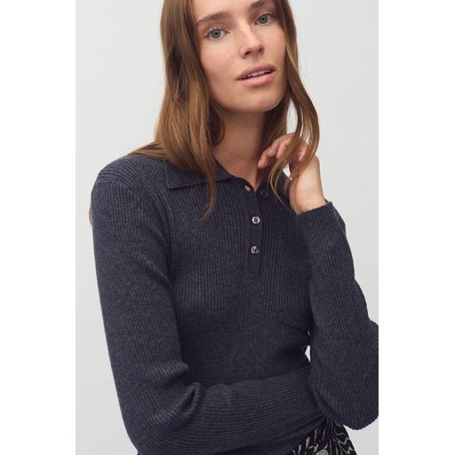 mbyM Paoula-M Polo Striktrøje, Grey Melange, S