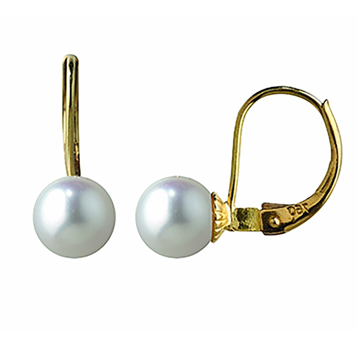 Boucles d'oreilles dormeuses perle de culture or