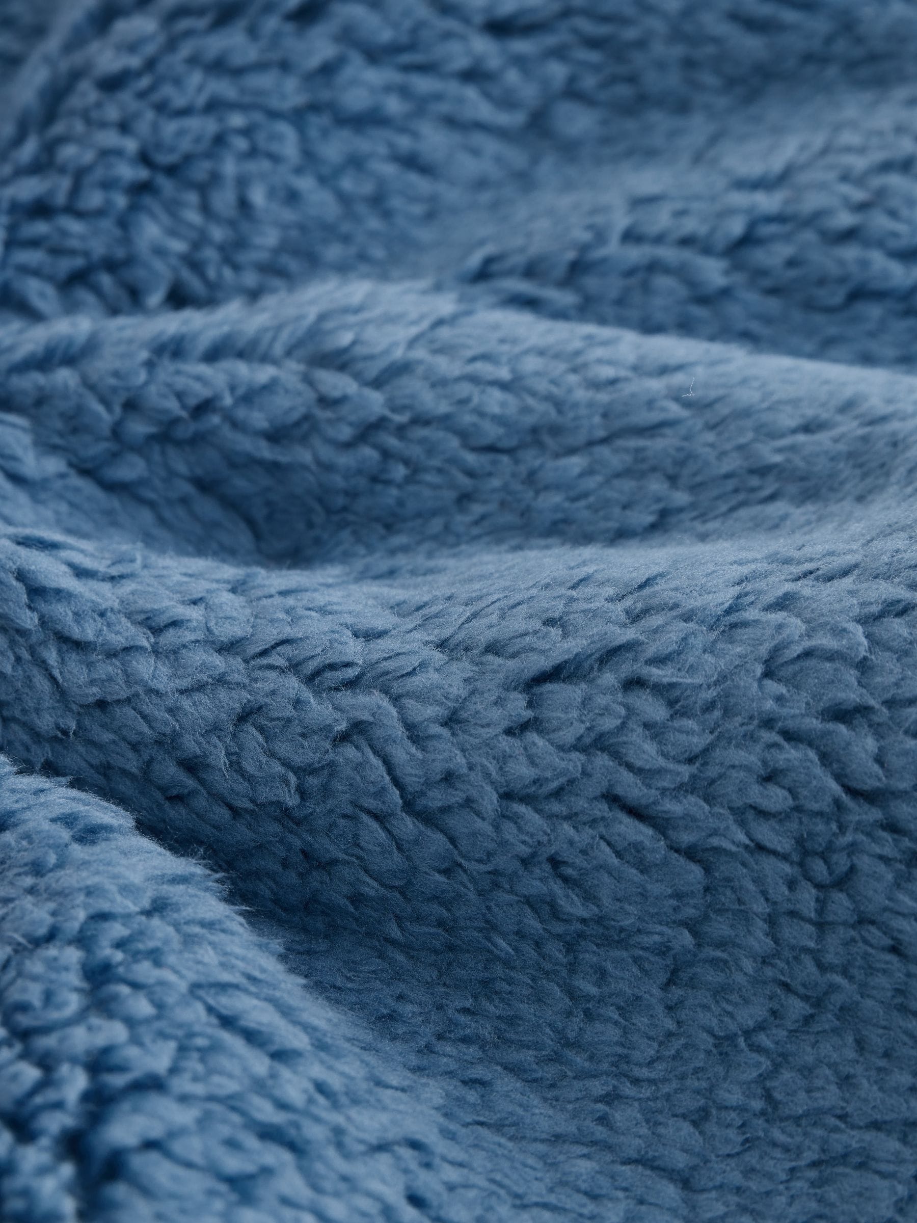 Helder blauw/geel kleurblok - Fleece shacket van borg (3 mnd - 7 jr)