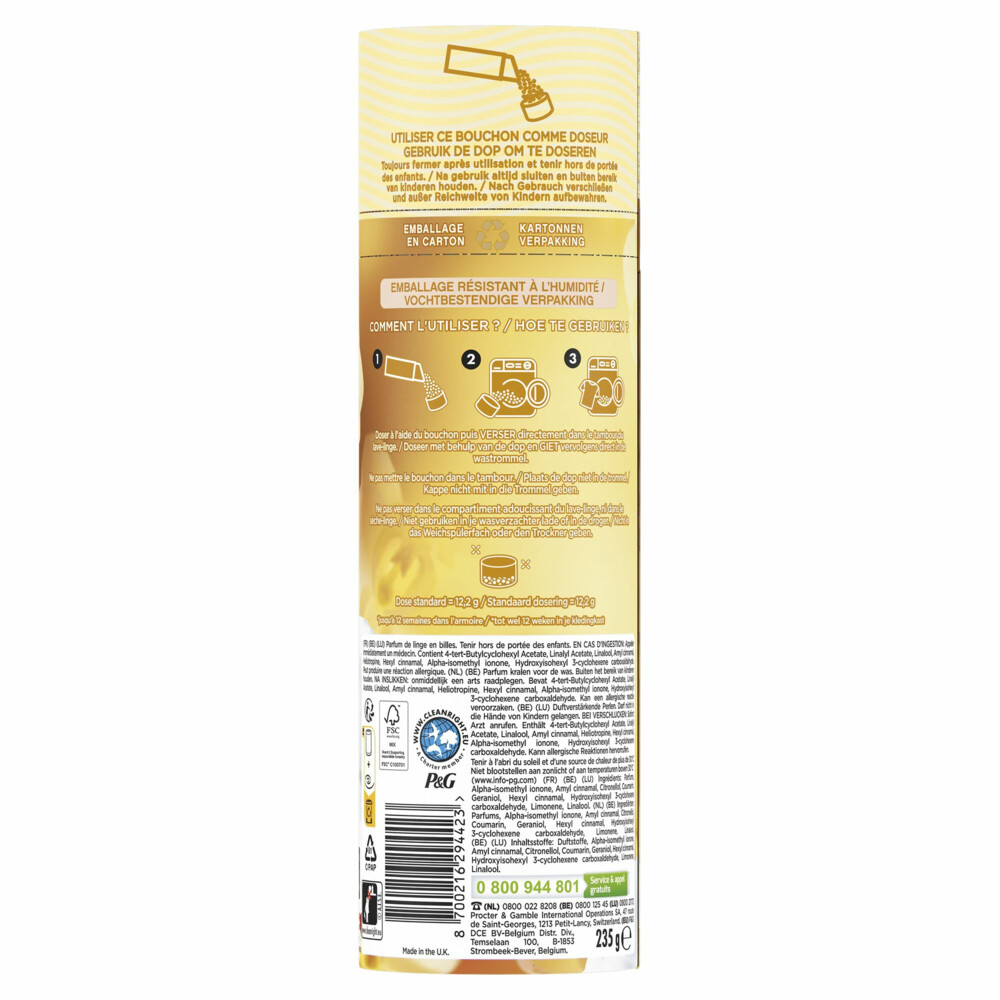 6x Lenor In-Wash Geurbooster Gouden Orchidee 19 wasbeurten235 gr