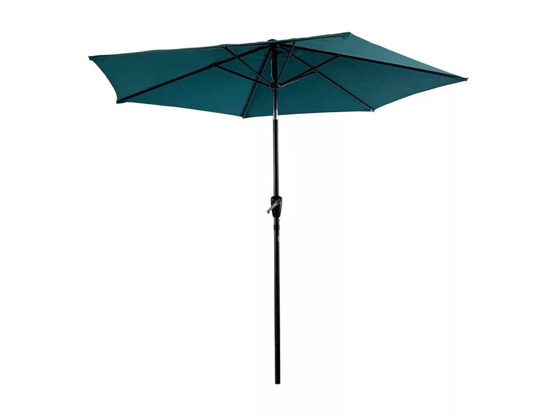 Parasol droit HAPUNA rond 2,70m de diamètre bleu - HAPPY GARDEN