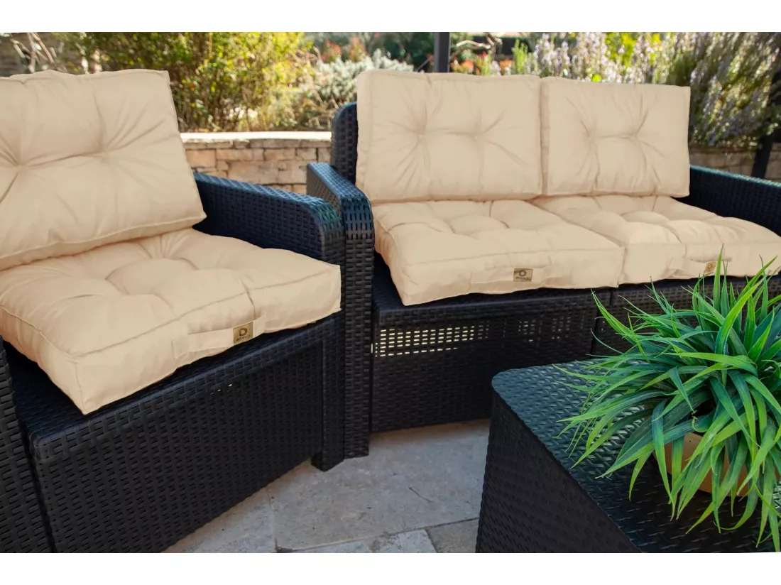 Coussins pour salon de jardin capitonné 60x60cm Beige