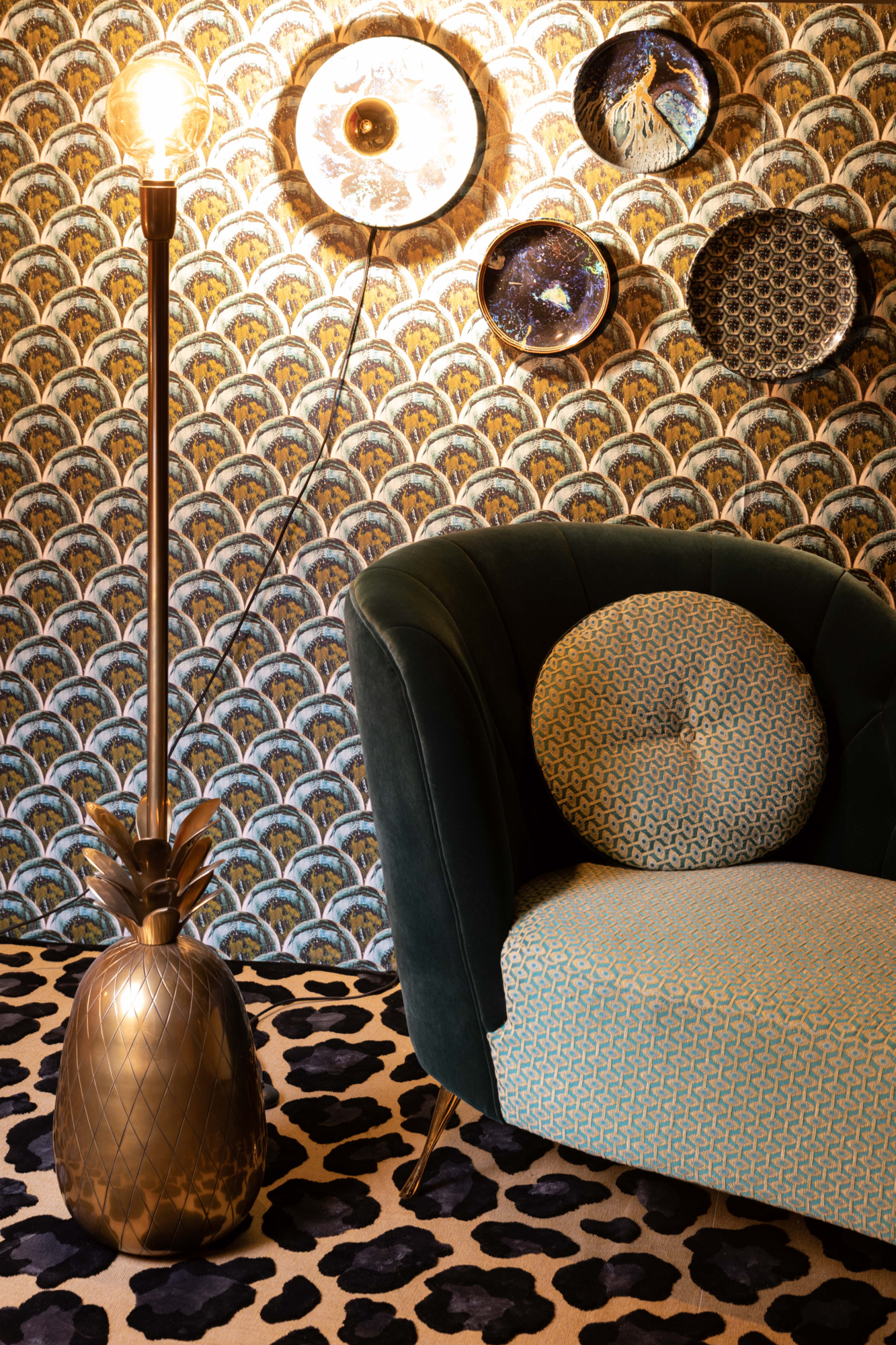 Bold Monkey vloerlamp Juicy pineapple Goud
