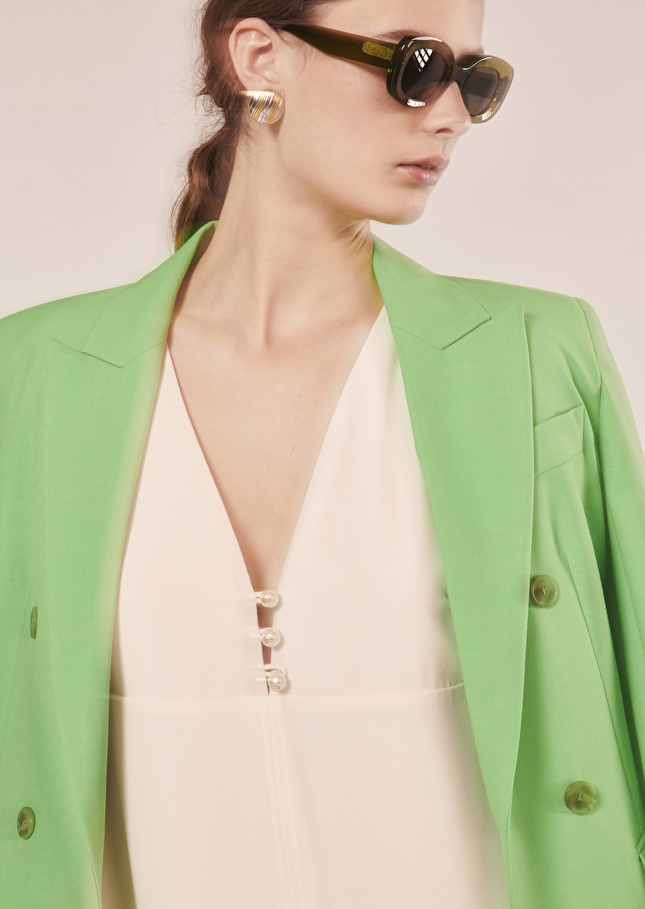Robe Rolisécrue en crêpe
