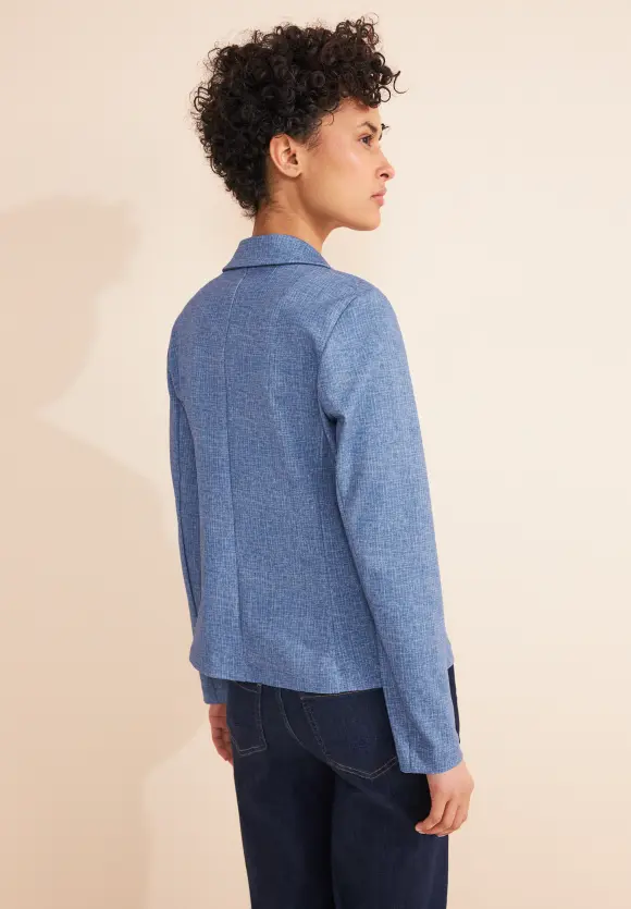 Kurzer Melange Blazer - dahlia blue