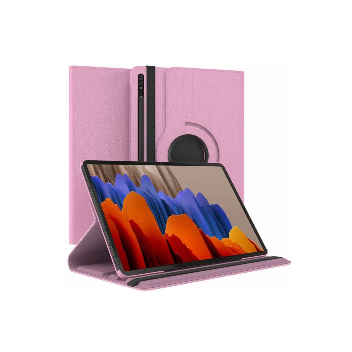 360° roterbar deksel Samsung Galaxy Tab S7 Plus - Lyserosa
