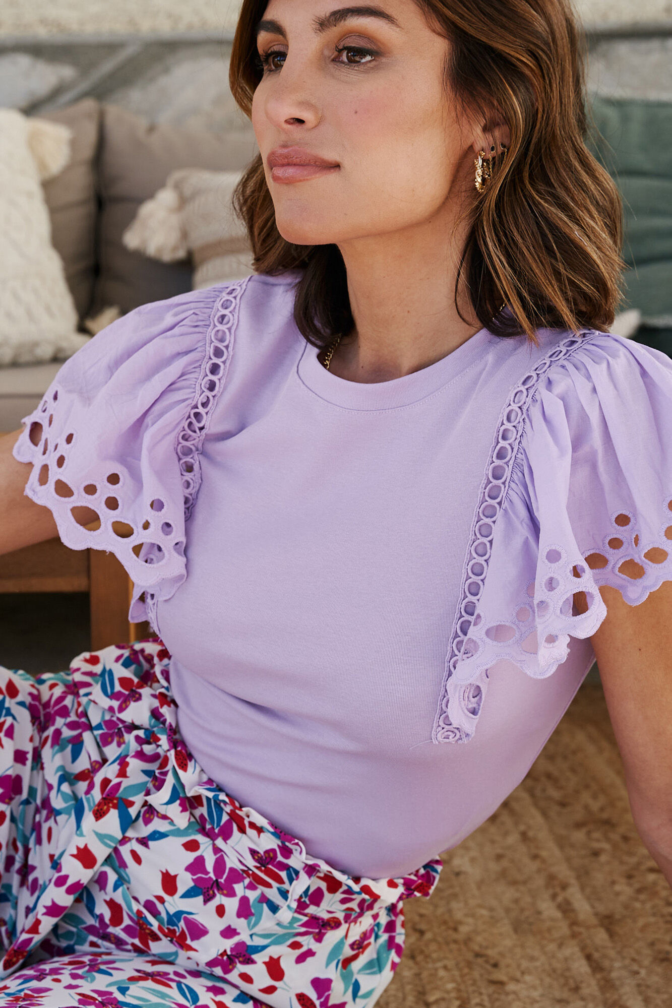 Blusa Trixie com babados - Lilás